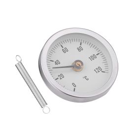 63mm Waterproof Dustproof IP55 0-120° Bimetal Temperature Spring Thermometer Pipe Surface