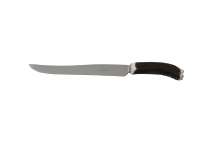 Horn Handle  Naturally Shed Dark Handle Steak Knife  Stainless Blade (Color: Silver)