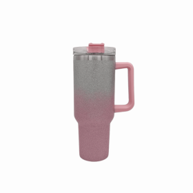 Large Capacity Double-layer Stainless Steel Vacuum Insulation Cup (Option: Gradient Pink)