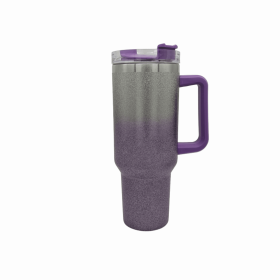 Large Capacity Double-layer Stainless Steel Vacuum Insulation Cup (Option: Gradient Purple)